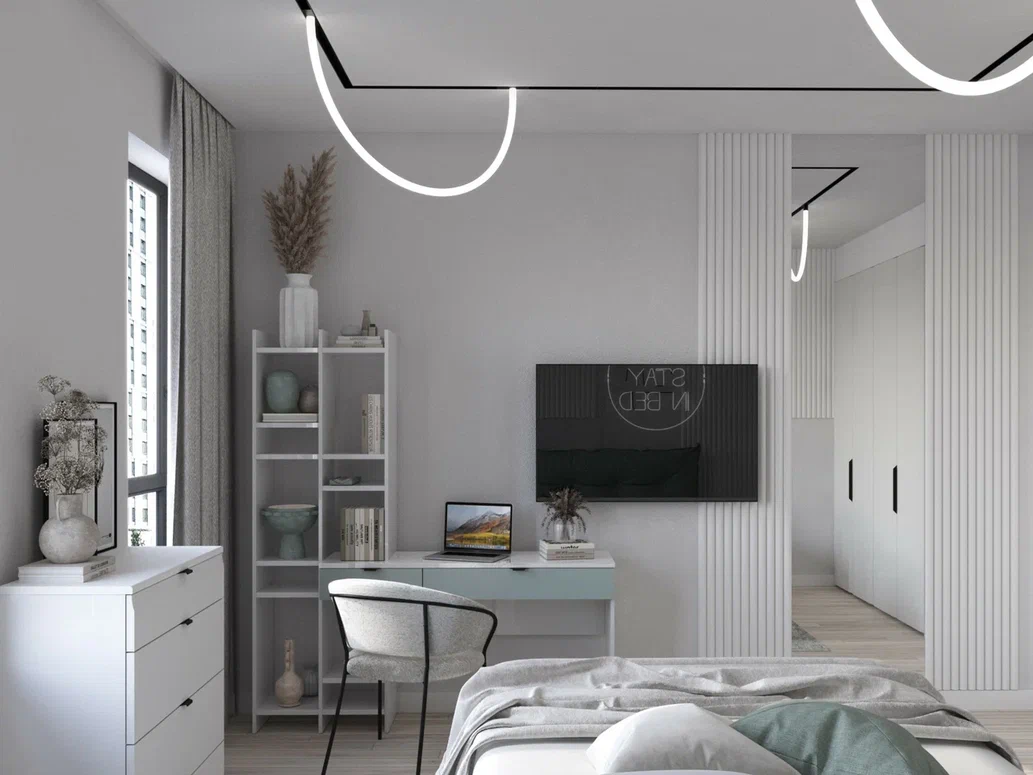 Дизайн-проект спальни с зоной для работы